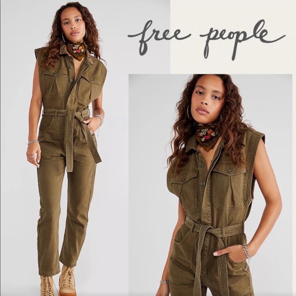 We the Free People Sydney Coveralls in Olive size small
